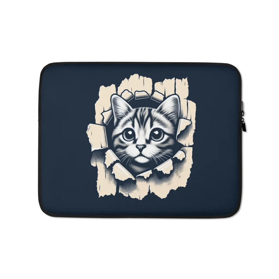Peekaboo Kitty Laptop Sleeve product image (1)
