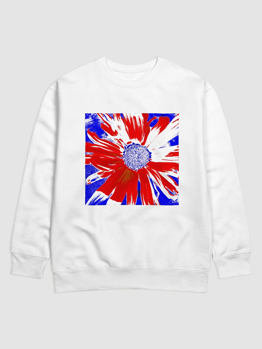 Navy, Red and White Daisy on Navy Abstract Background Unisex Sweatshirt product image (7)