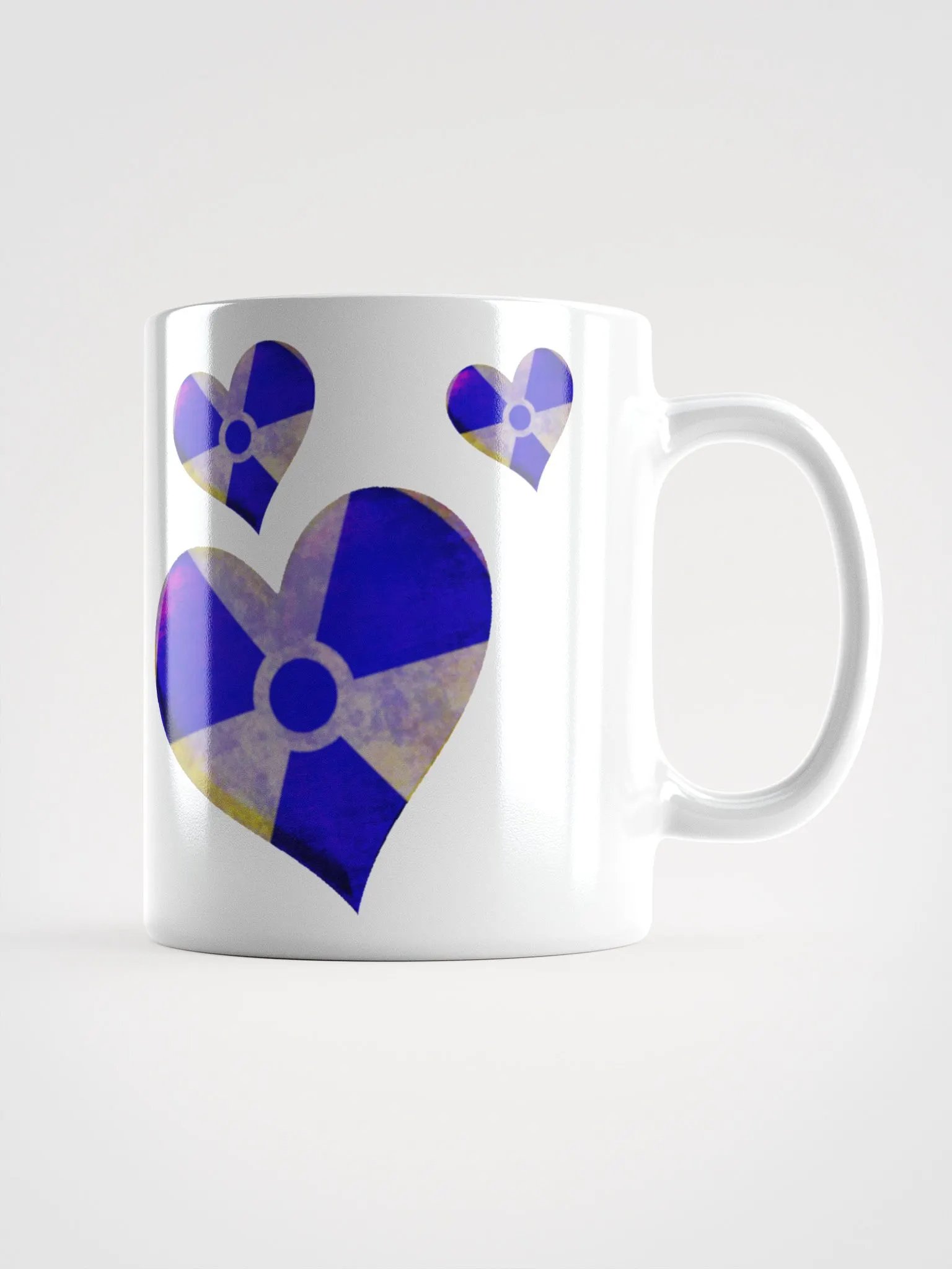 50 Rad Hearts Mug - Blue on White product image (1)