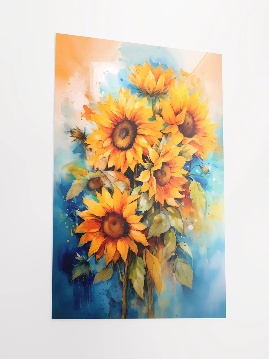 Sunny Elegance: Lively Sunflower Cluster Art Print Matte Poster product image (4)