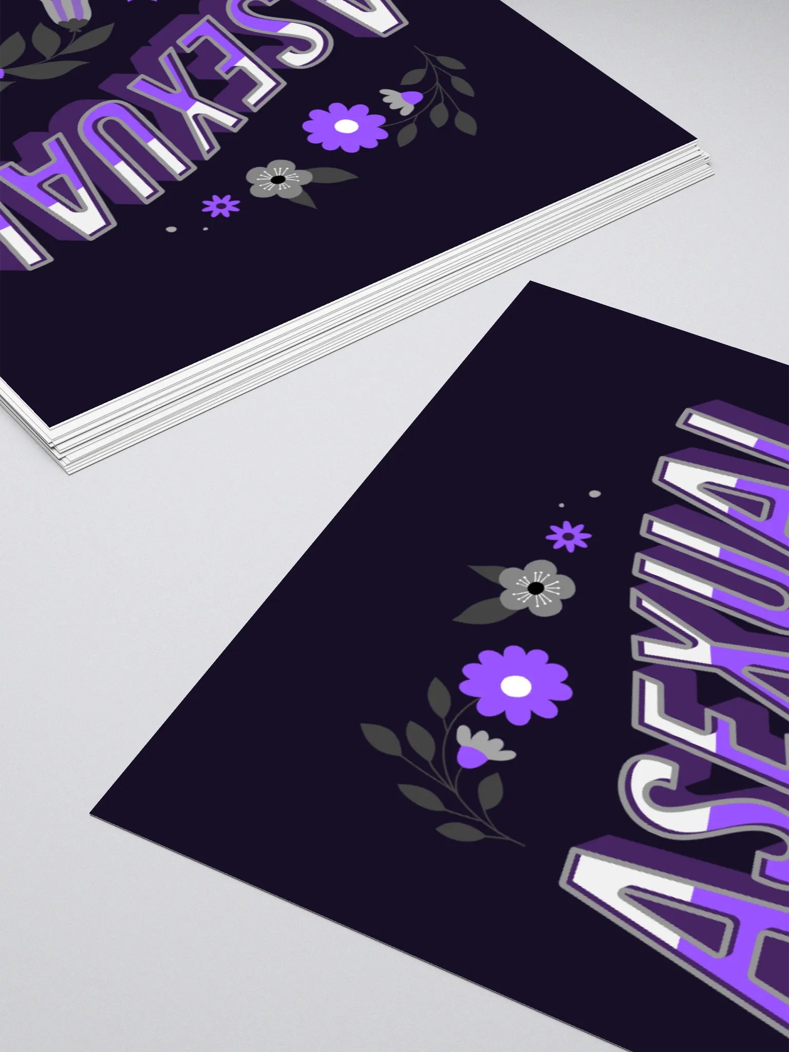 Floral Asexual Sticker (Purple Background) product image (12)