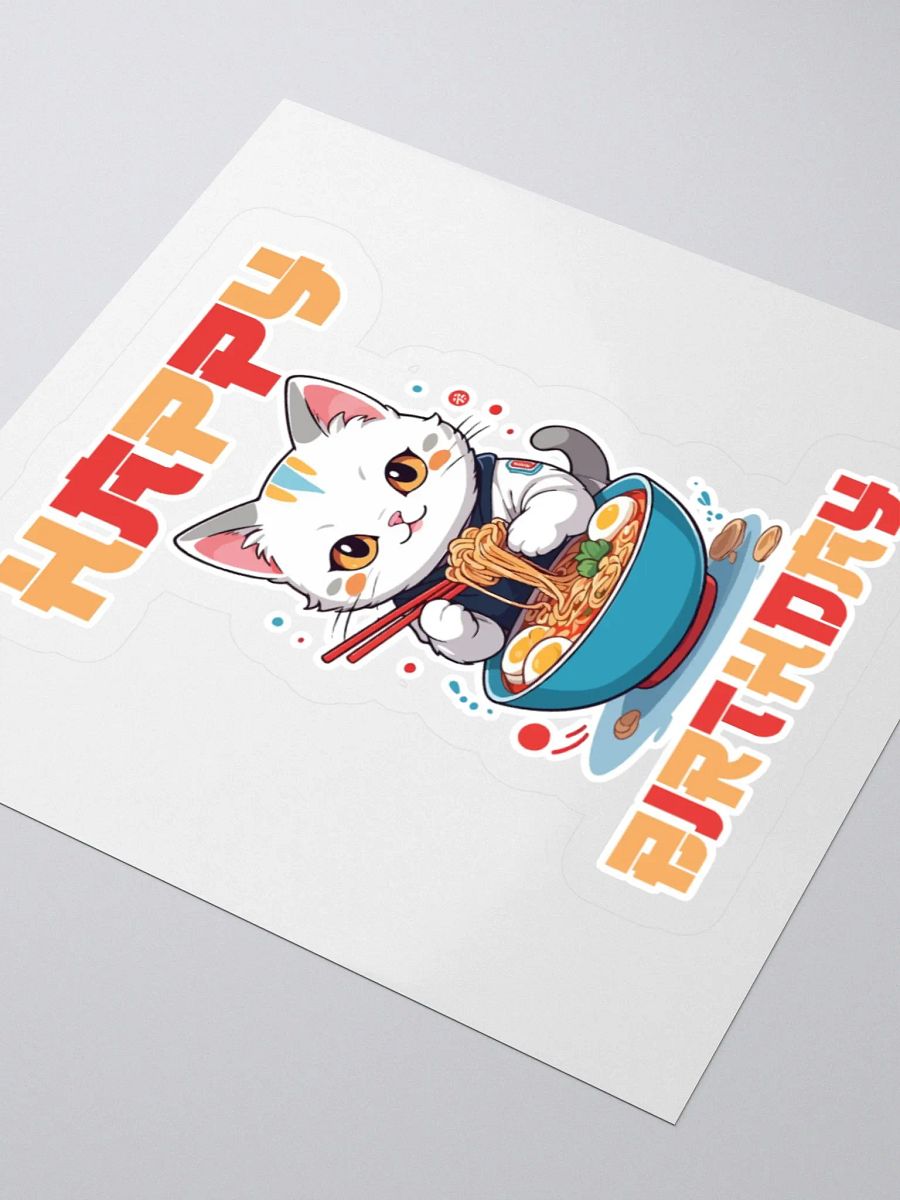 Happy Birthday (Cat With Noodles) Sticker product image (3)