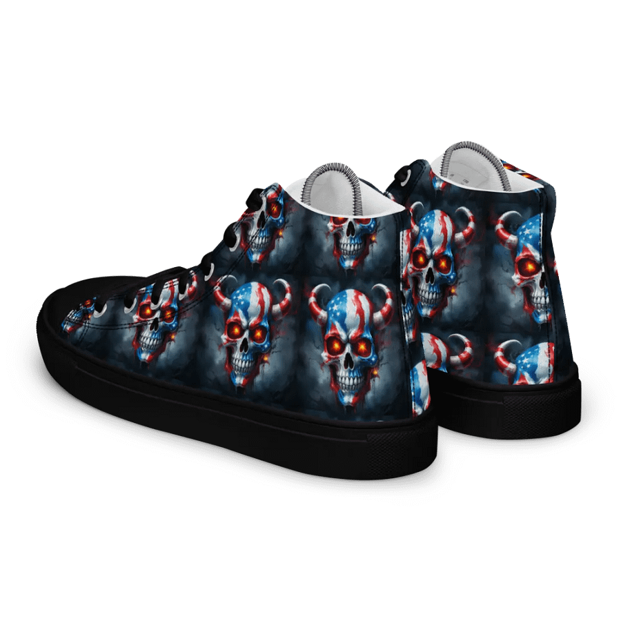 Patriotic Skulls High Top Canvas Shoes product image (6)