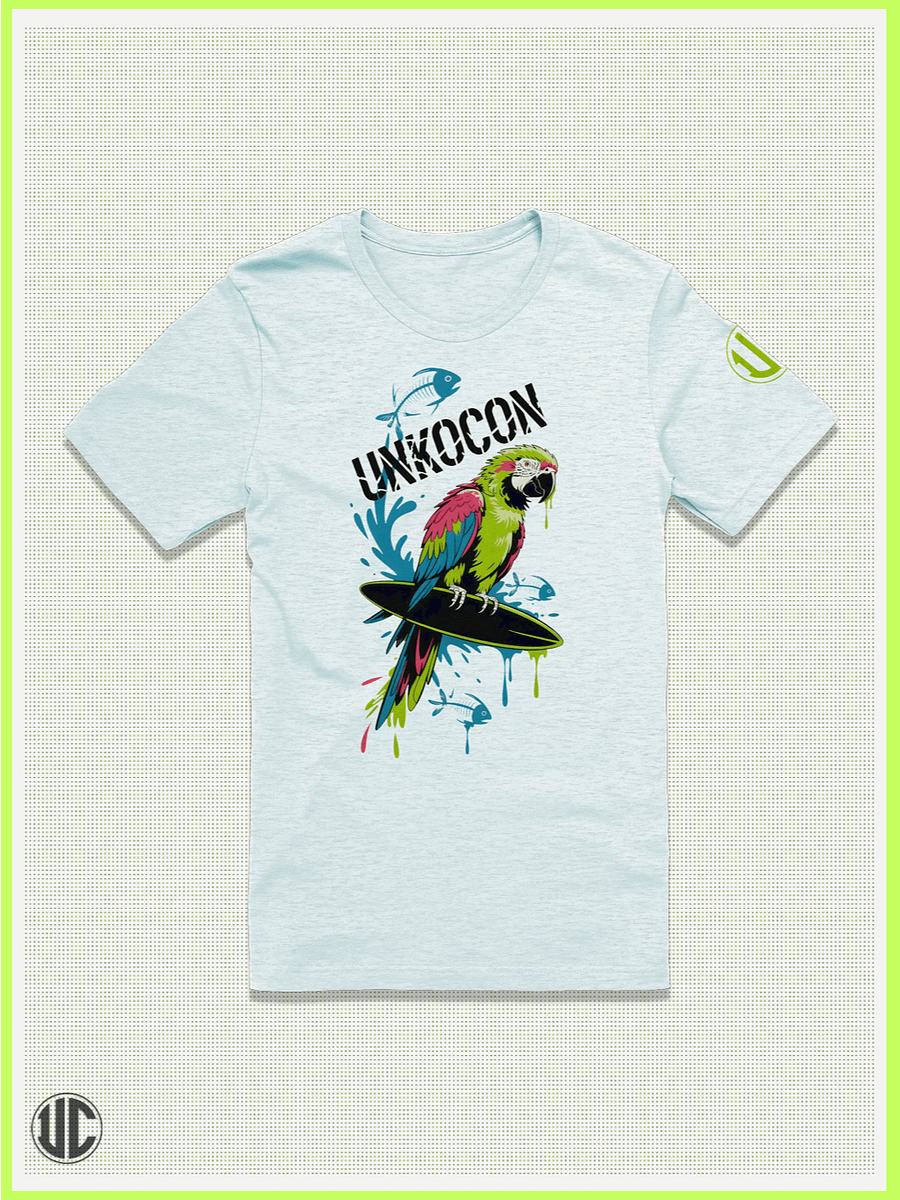 Surf Parrot – UnkoCon Graffiti Bird T-Shirt product image (1)