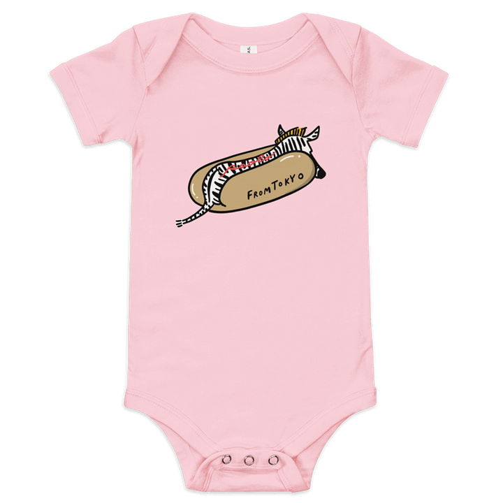Zebra Hot Dog Baby Short Sleeve One Piece product image (1)