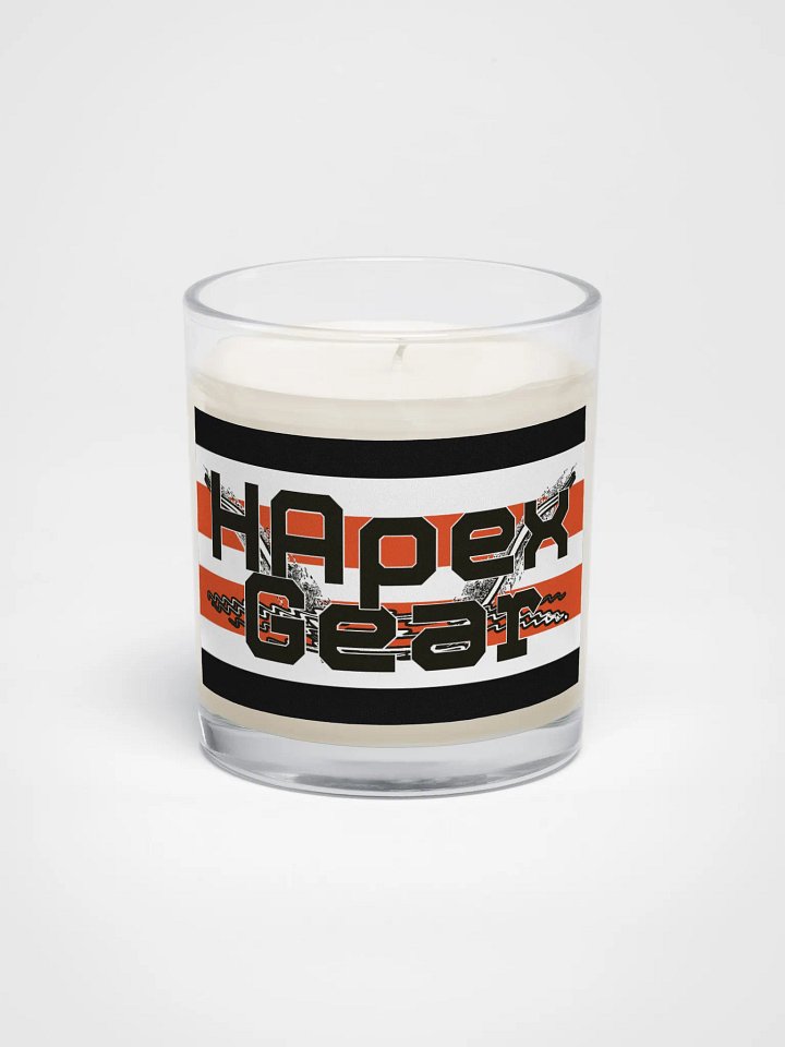 Black HApex Gear White Logo - Soy Wax Candle In A Clear Glass Jar product image (1)
