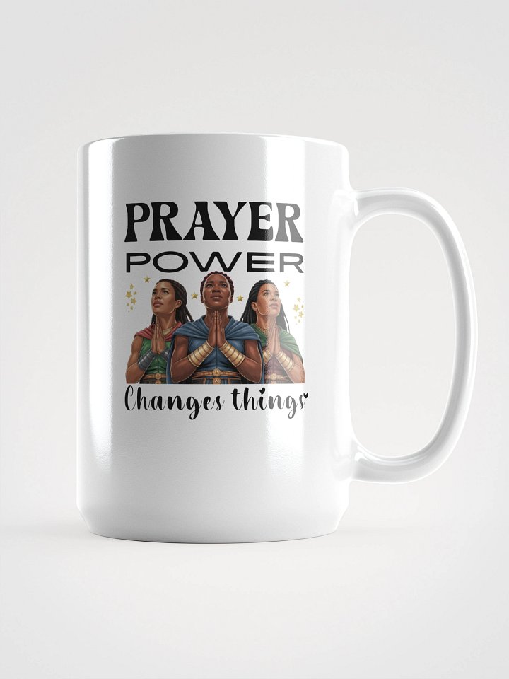 Prayer Power Changes Things, Christian Glossy White Ceramic mug. product image (1)