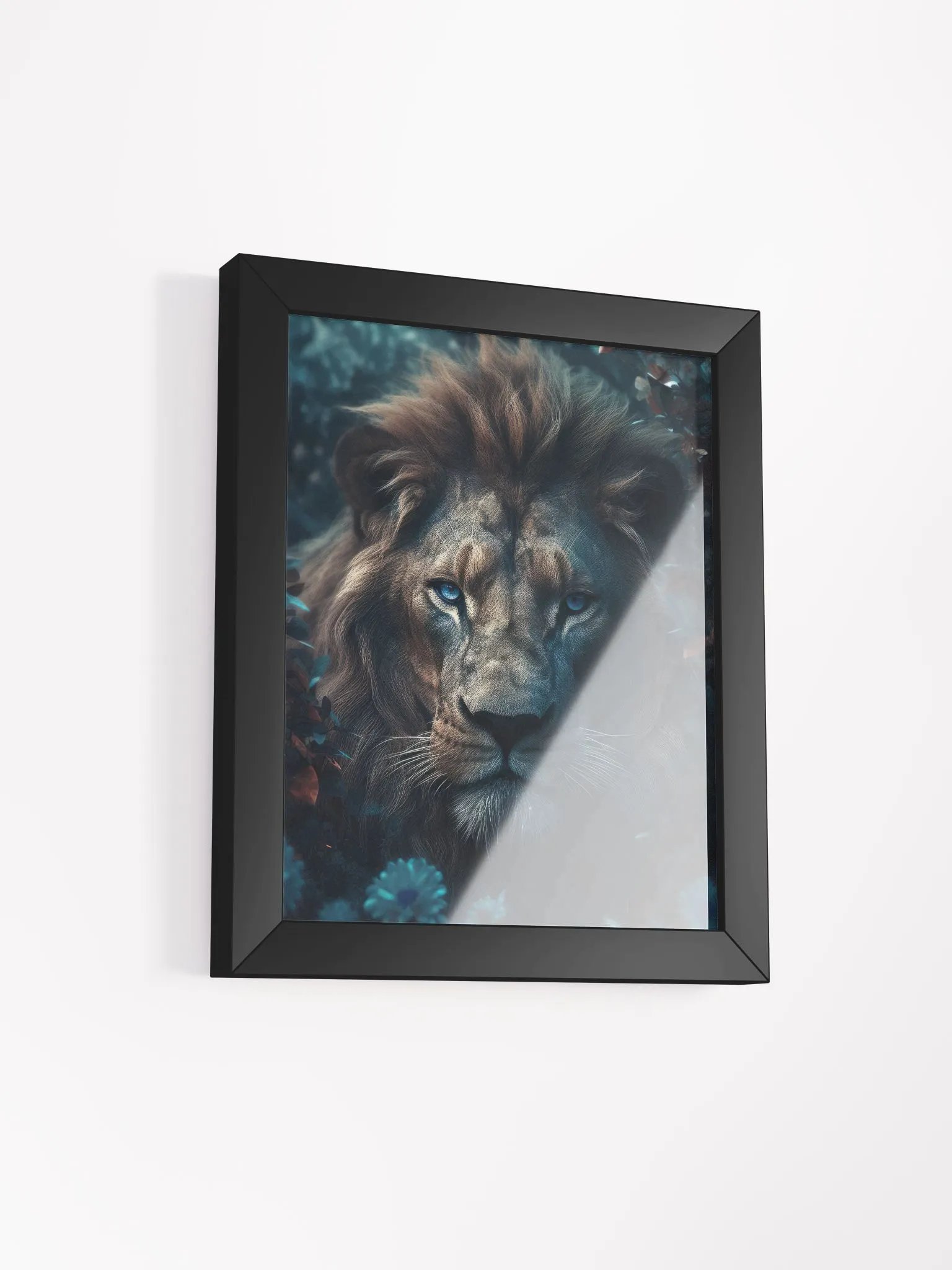 Vibrant Lion Wood Framed Matte Poster product image (20)