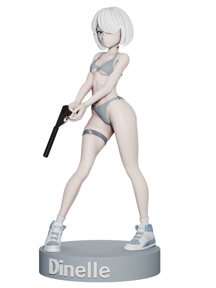 Dinelle w/ silenced pistol figure - Original character printable .STL product image (1)