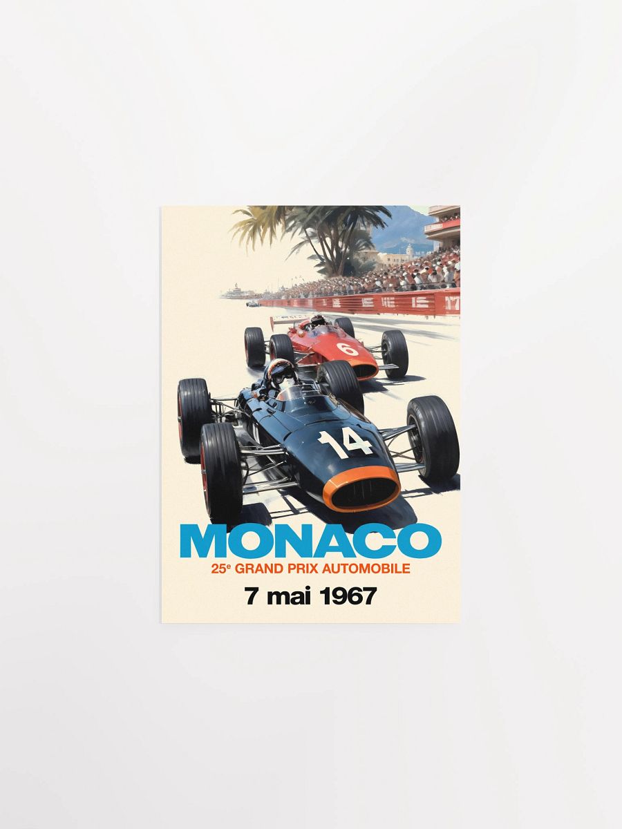 Monaco Grand Prix 1967 Poster — Vintage F1 Racing Wall Art, Retro Motorsport Print product image (6)