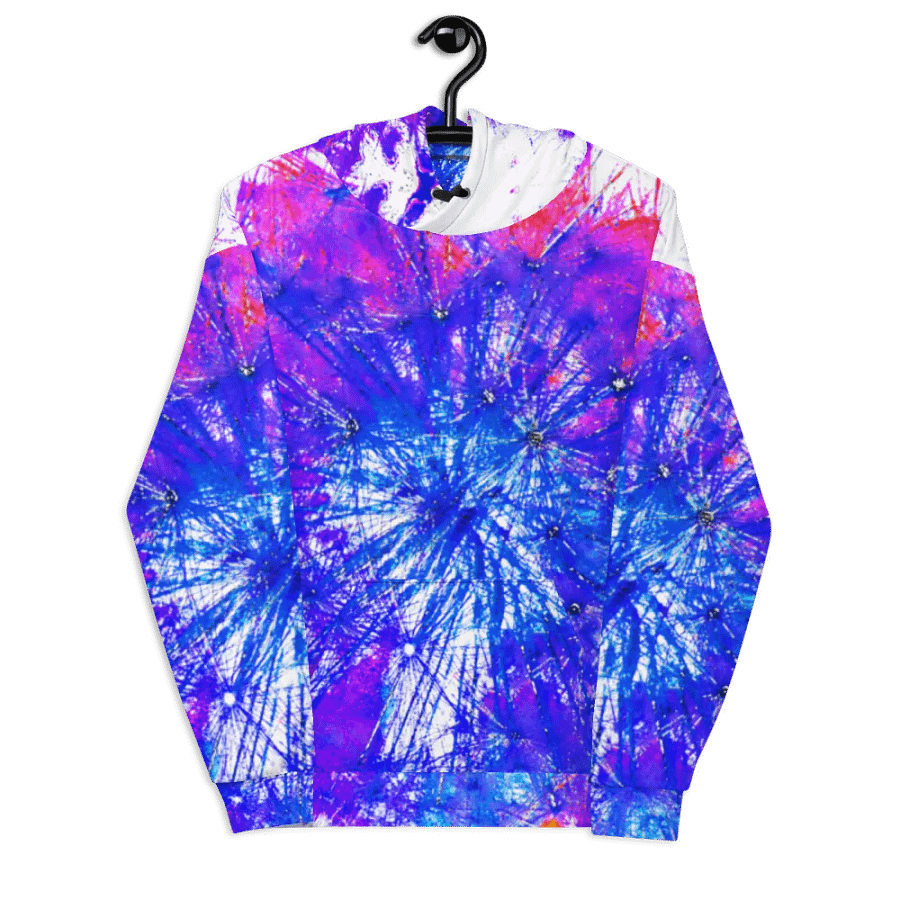 Abstract Bright Neon Dandelion Seeds Unisex Pull Over Hoodie product image (8)