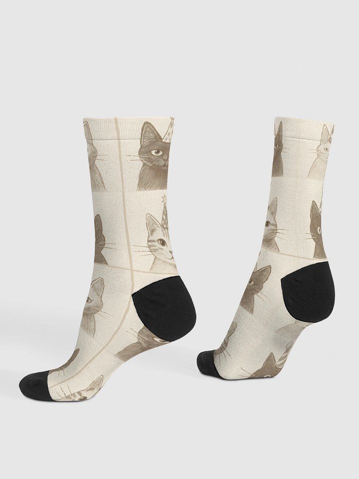 Party Cat Faces Crew Socks product image (2)