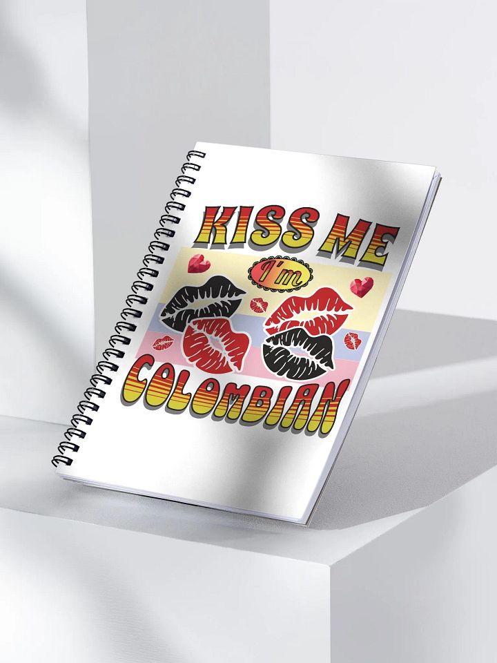 Kiss Me I'm Colombian Flag Lips Spiral Notebook product image (2)