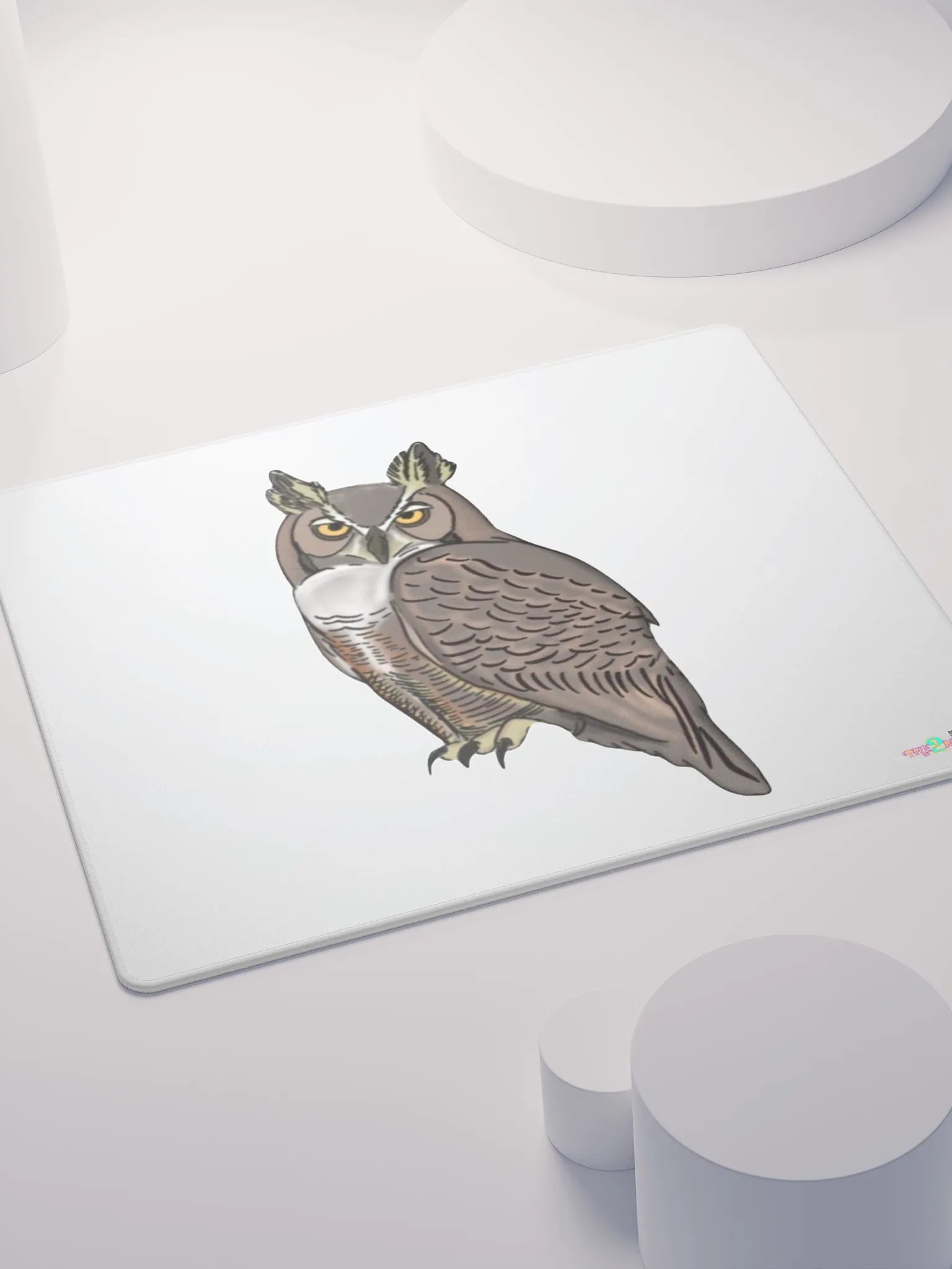 Owl Logo Gaming Mouse Pad (White) product image (4)