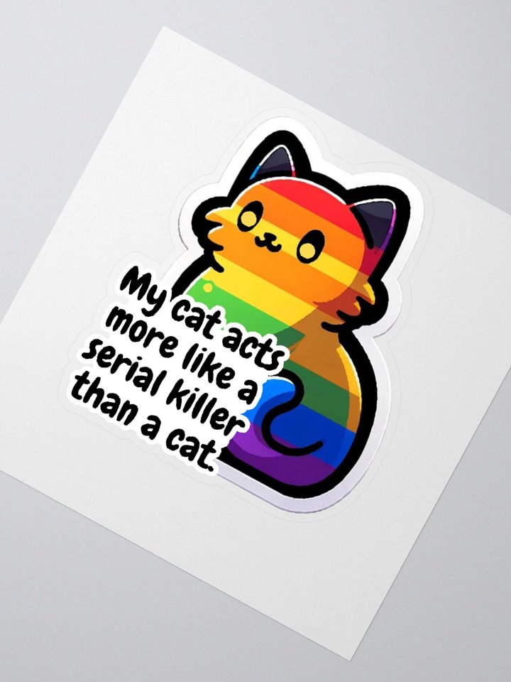Cat Serial Killer Sticker-Cat Lover-Cat Personality-Not So Adorable Kitty Sticker product image (4)