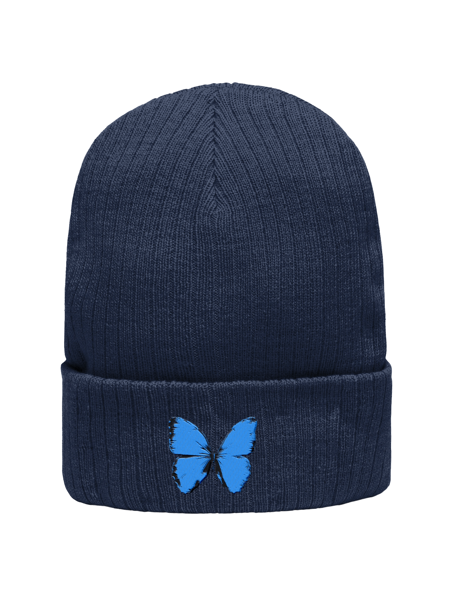 Blue Butterfly Embroidered Beanie product image (5)