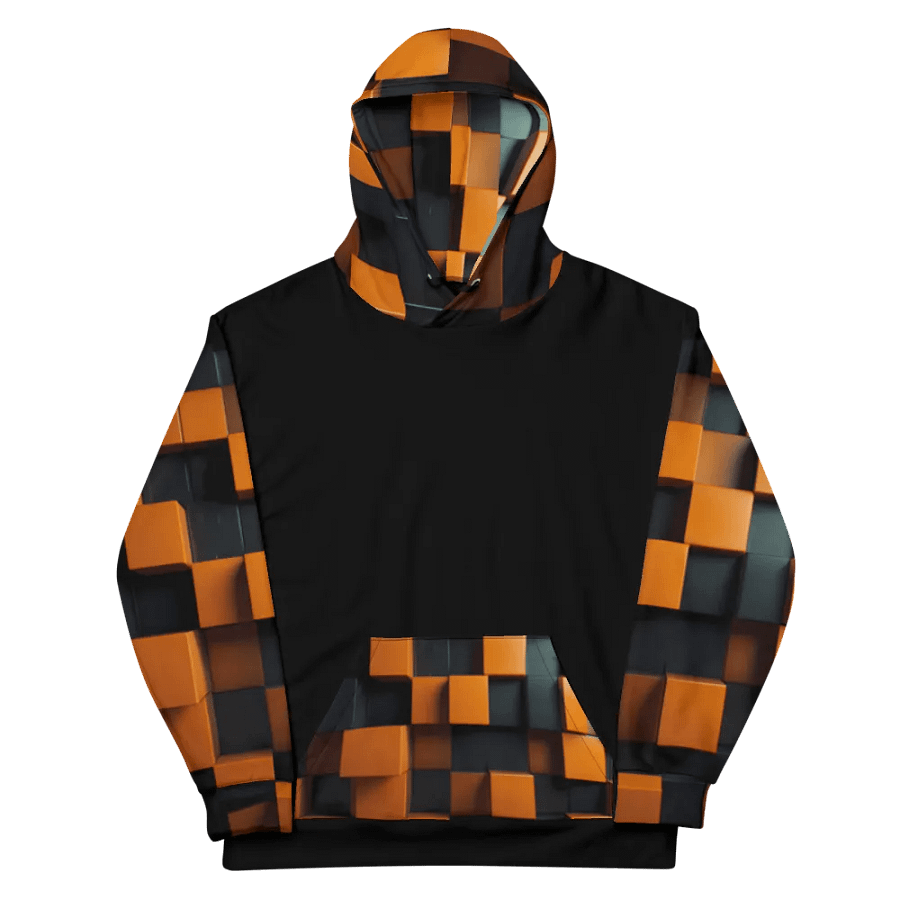 Black And Orange Squares Unisex Hoodie product image (11)