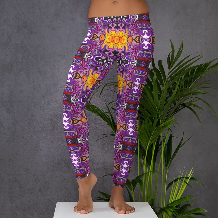 Purple African Inspired Symmetry Design Leggings product image (6)