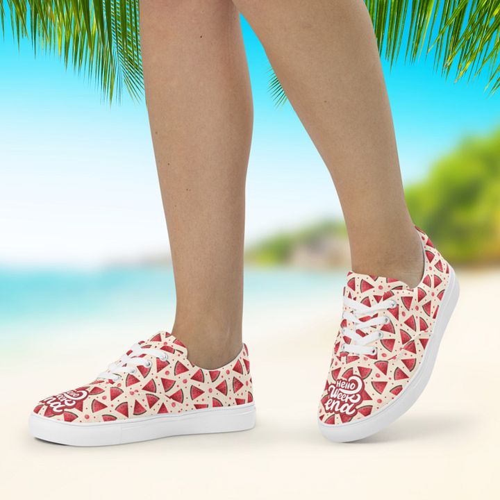 Hello Weekend Watermelon All Over Print Canvas Shoes product image (2)
