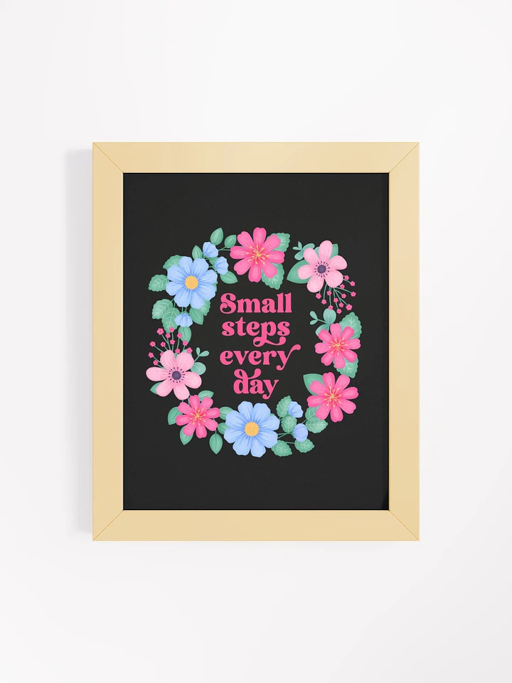 Small steps every day - Motivational Wall Art Black product image (1)