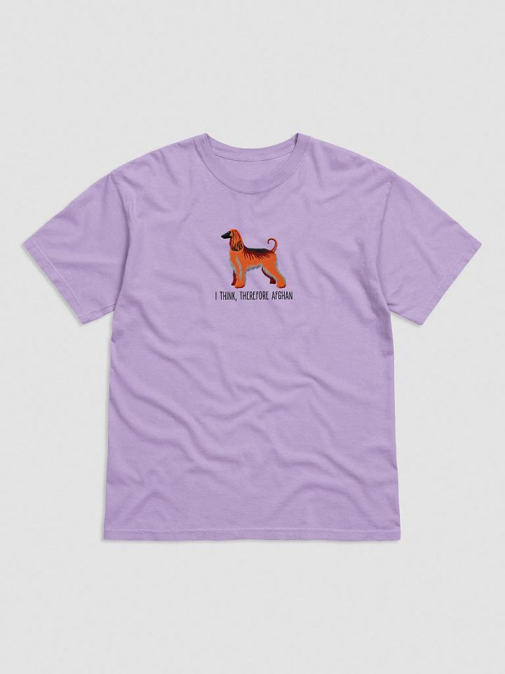 I Think, Therefore Afghan T-Shirt(Embroidered) of an Afghan Hound(Red) product image (33)
