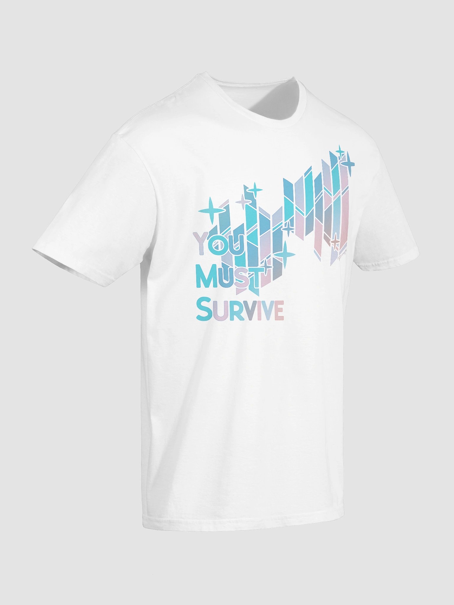 "YOU MUST SURVIVE" Stained Glass T-Shirt (White) product image (6)