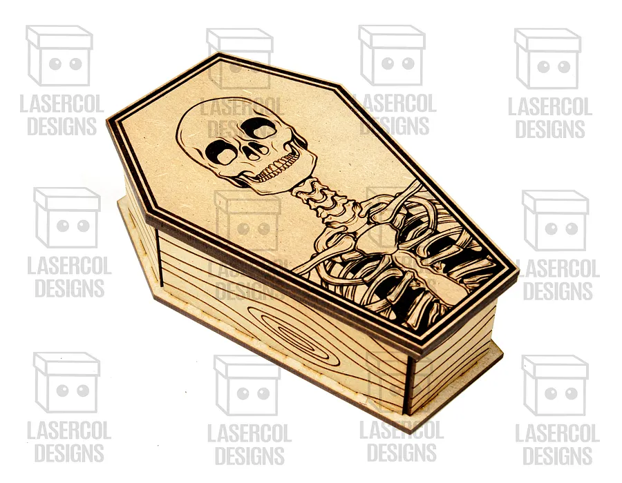 Halloween Coffin Box Set 1 (2 Sizes) - Laser Cut Files product image (5)