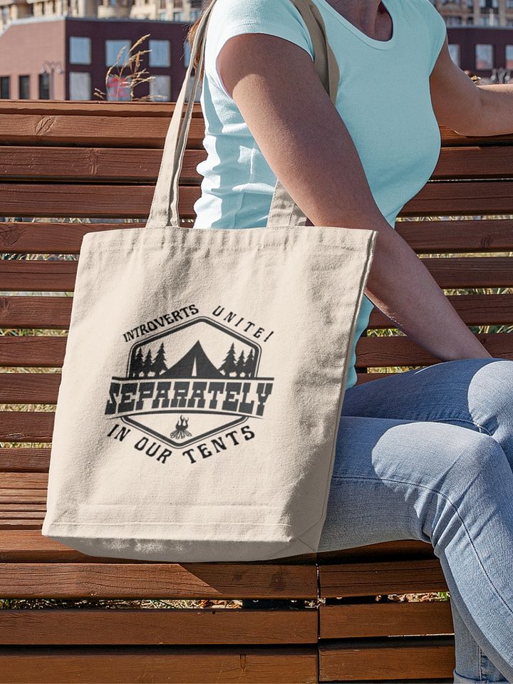 Funny sarcastic camping introvert canvas tote bag - 