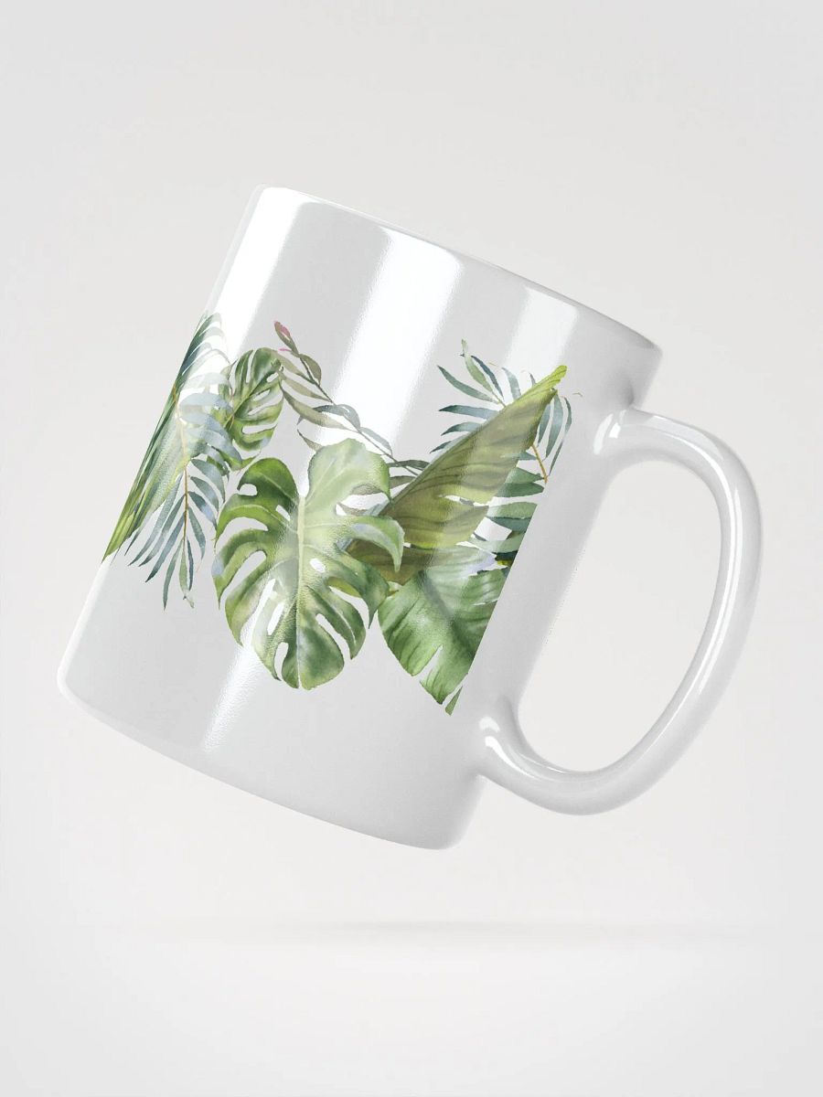 Tropical Leaves White Ceramic Mug product image (3)