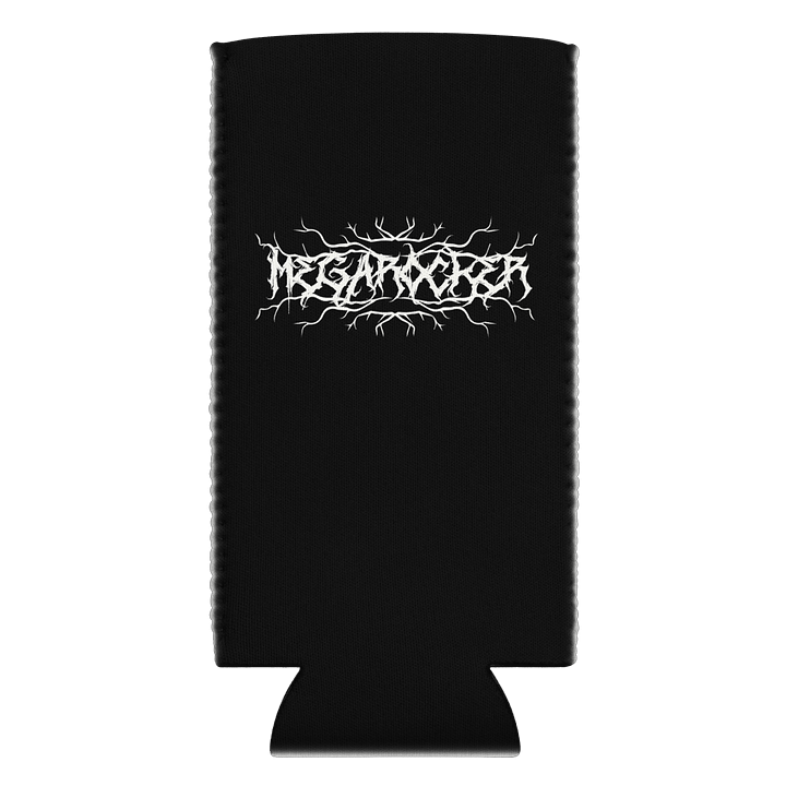 MegaRocker White Death Metal Logo Slim Can Cooler product image (1)