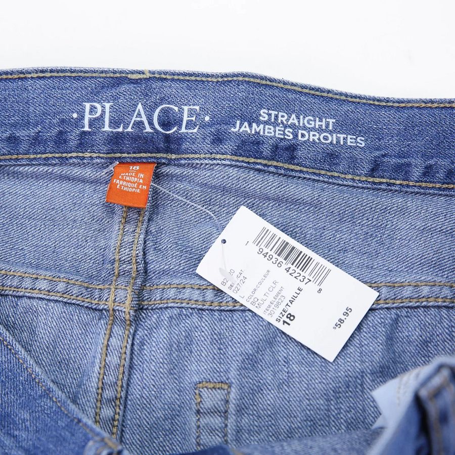 The Childrens Place Jeans Girls 18 Straight Leg Adjustable Whiskers NWT NEW product image (2)