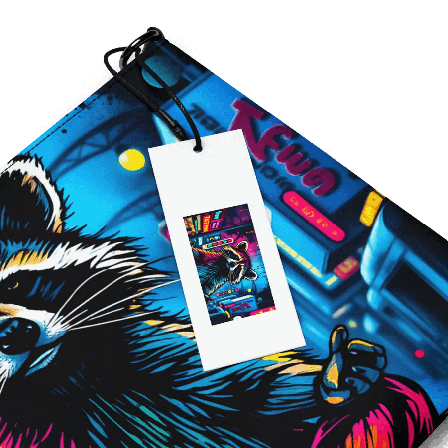 faux leather Neon City Raccoon All-Over Print Crossbody Bag product image (4)