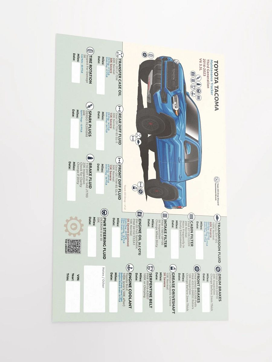 3RD GEN MAINTENANCE TRACKER V1.2 - Blue product image (3)