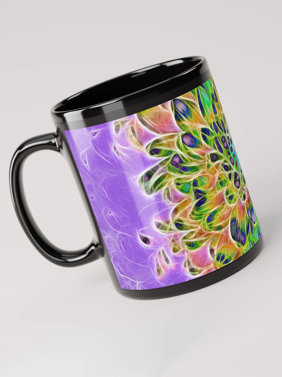 Peacock Chrysanthemum Black Coffee Mug product image (6)