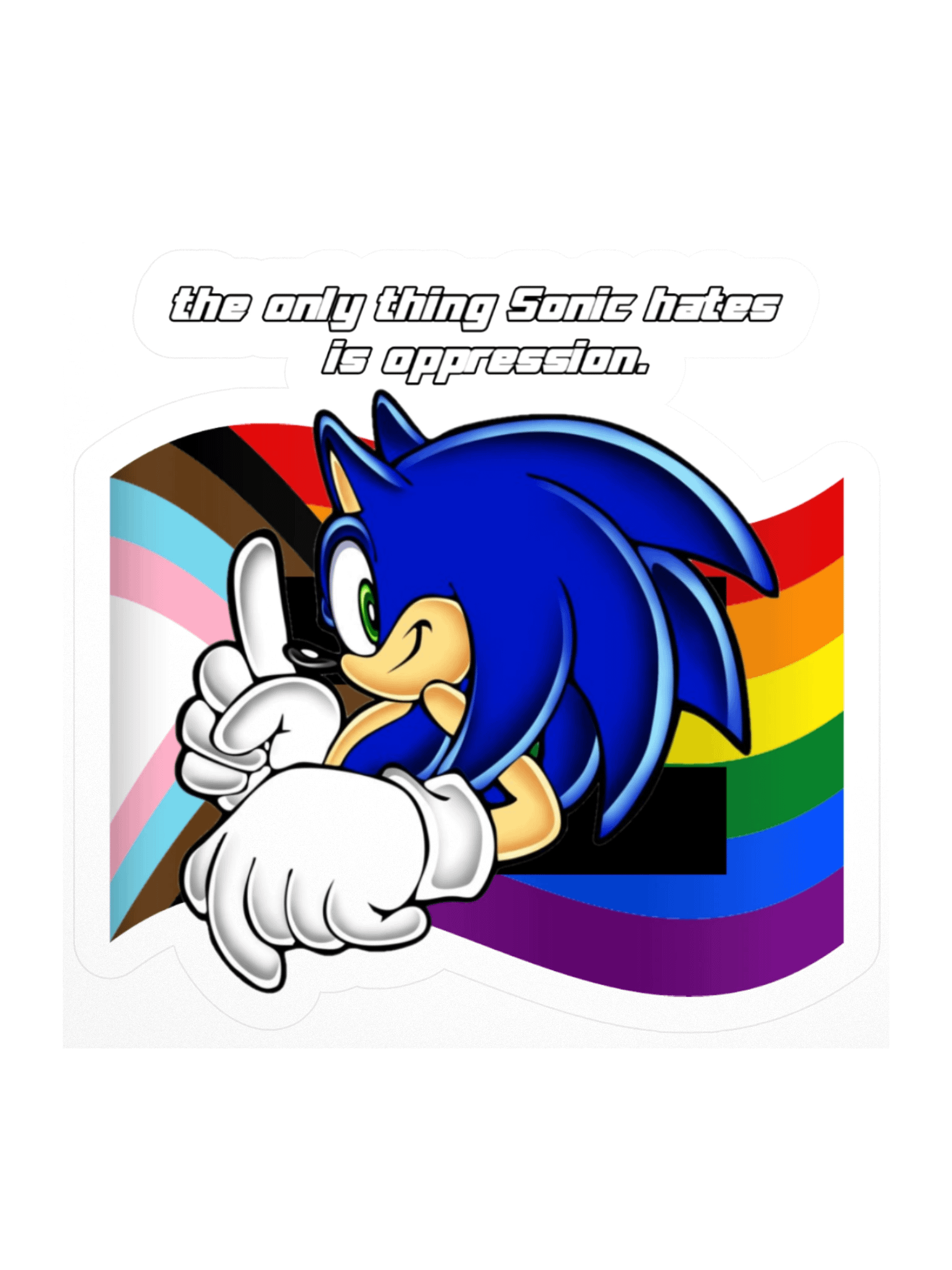 sonic hates oppression | sticker product image (2)