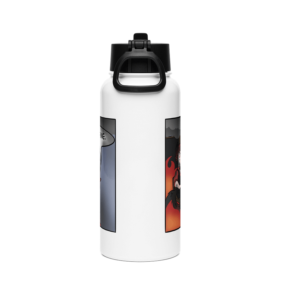 Stainless Steel Water Bottle with a Straw Lid - This Is Fine Meme product image (2)
