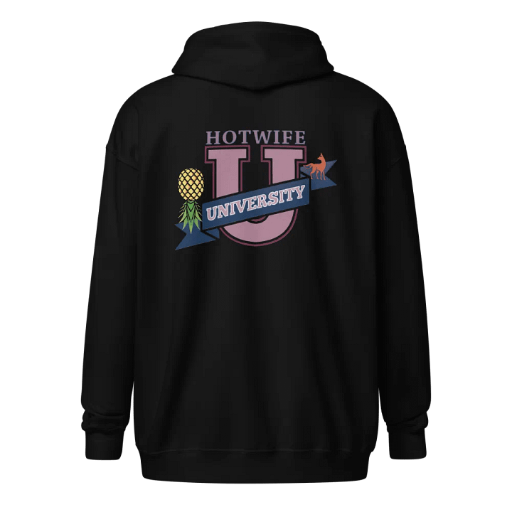 Hotwife University zip front hoodie. product image (1)