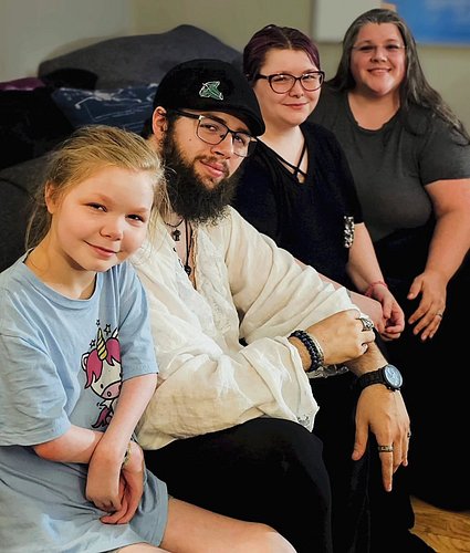 Since we've been showing off the #newbaby, here's one of me with all of my human children. 🥰 Ages 30, 27, and 9. #mykiddos #m...