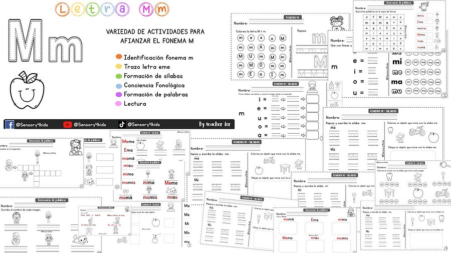 Kit completo de actividades fonema Mm product image (2)