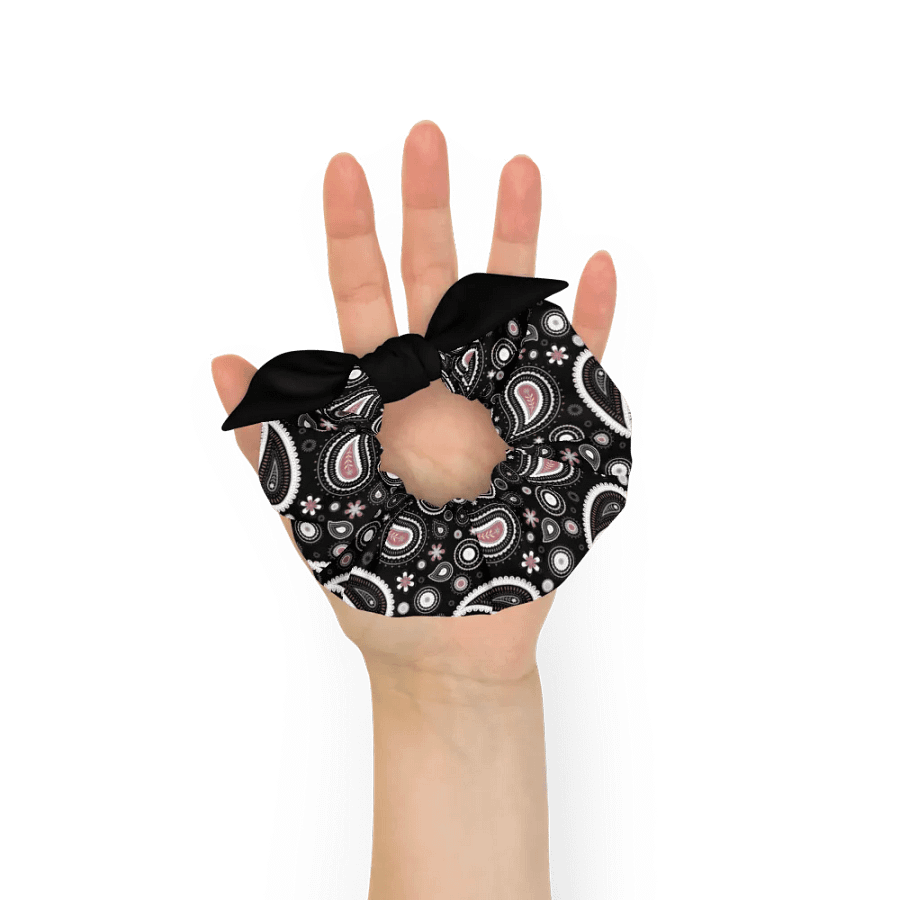 Black Paisley Dreams All-Over Print Scrunchie product image (6)