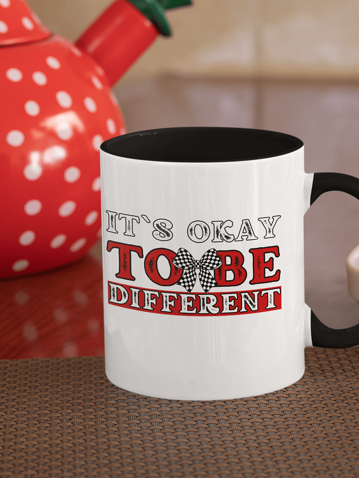 It`s Okay To Be Different, Checkered Bow Ceramic Mug product image (1)