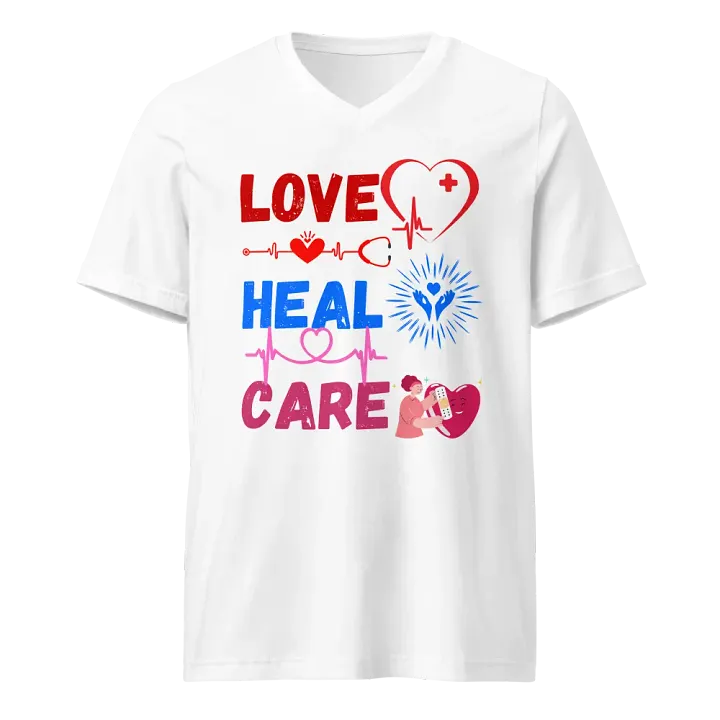 Love, Heal, Care V-Neck Tee product image (5)