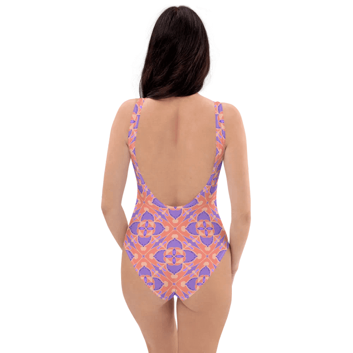Pastel Orange and Mauve Pattern Swimsuit product image (2)