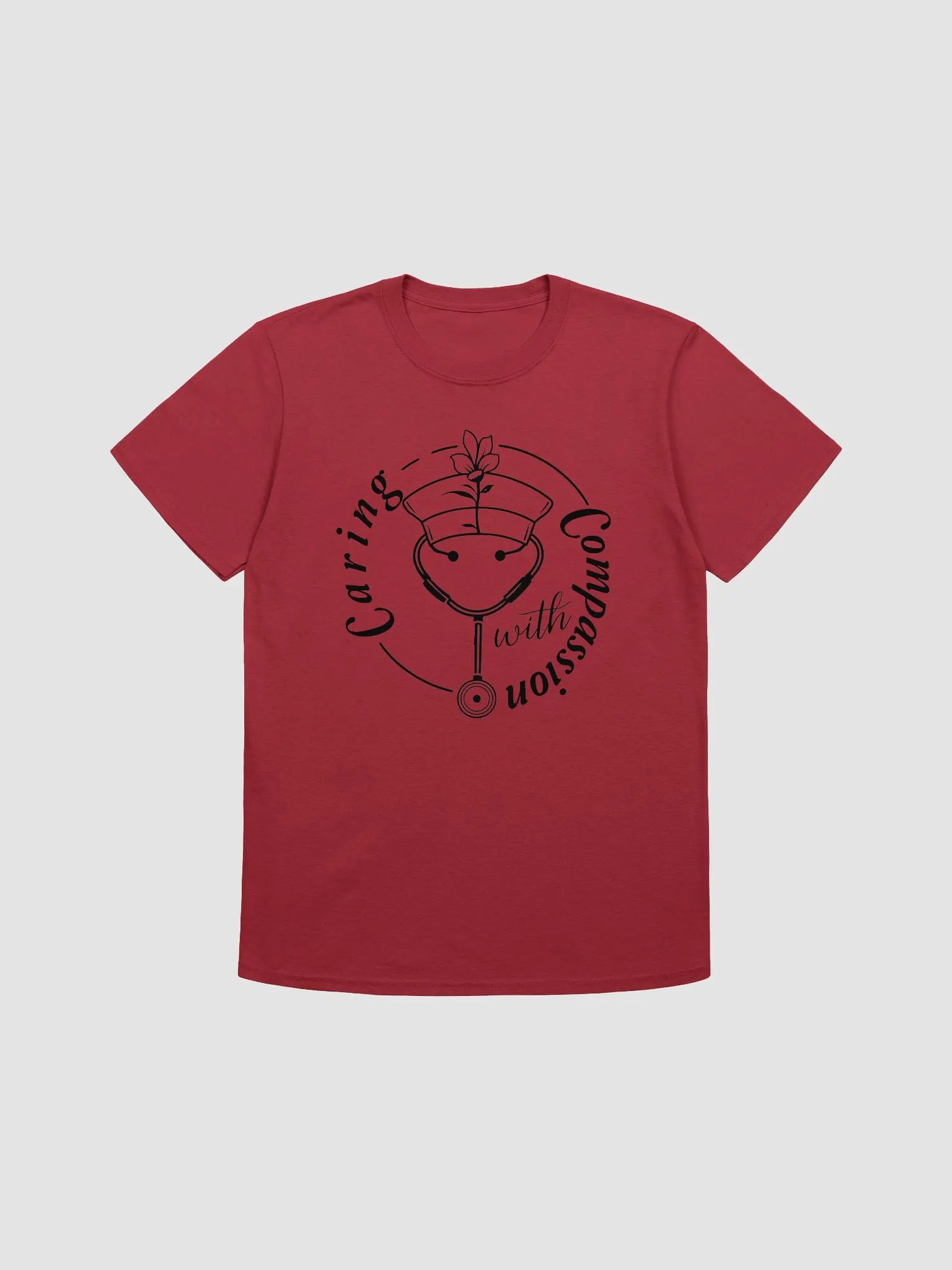 Caring With Compassion Nurse Line Art T-Shirt product image (1)