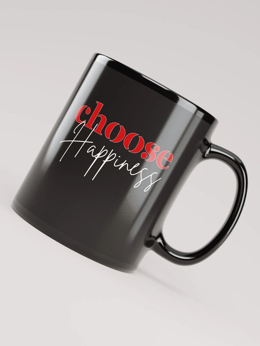Choose Happiness Black Glossy Ceramic Mug product image (3)