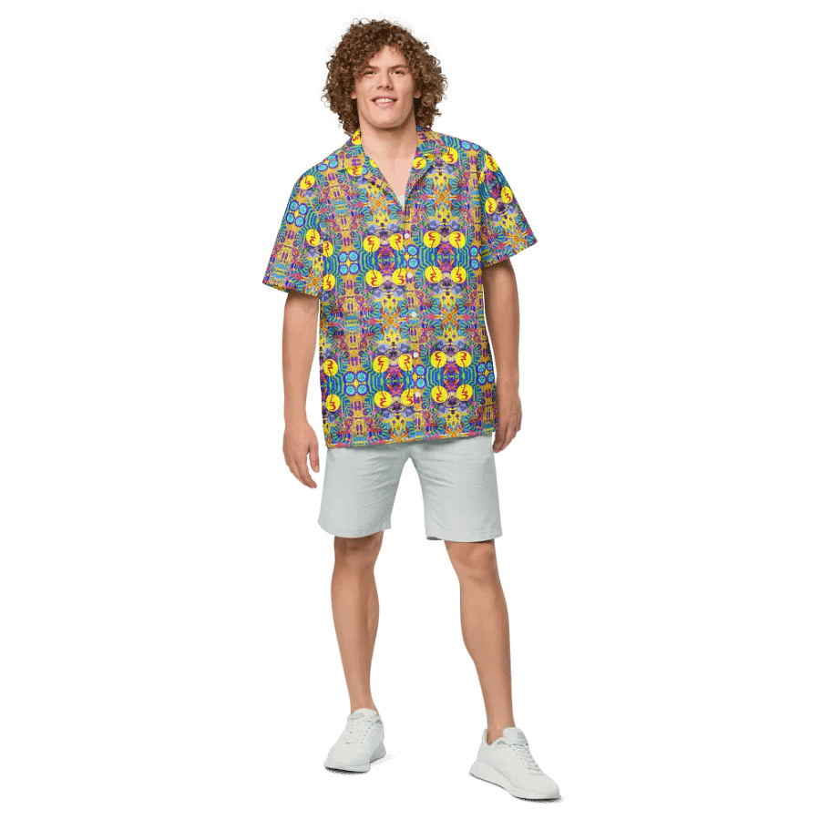 Abstract Colourful Doodles Unisex Hawaiian Shirt product image (3)
