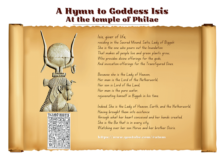 Hymn to Goddess Isis inscribed in hieroglyphs on the wall of the Temple of Philae product image (1)