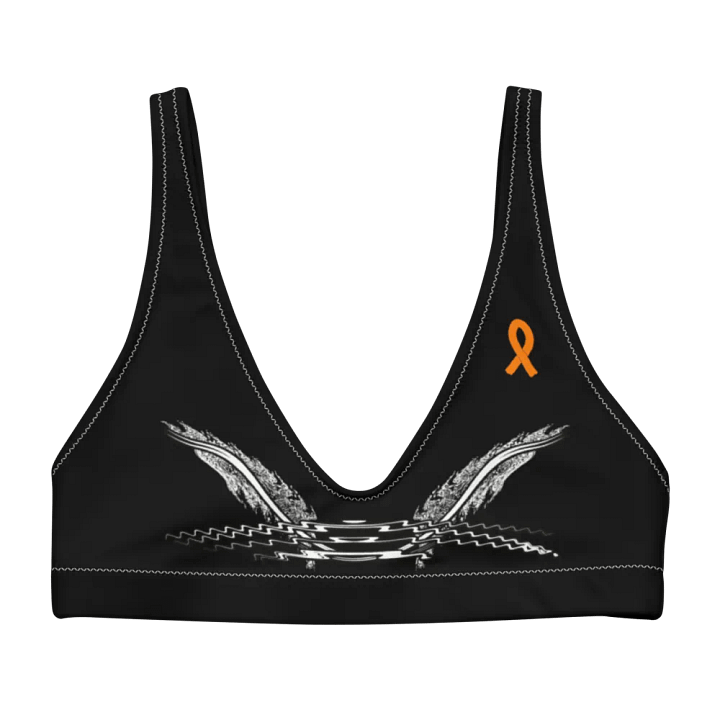 White HApex Gear White Logo Cancer Awareness Orange Ribbon. Black Recycled Padded Bikini Top product image (2)