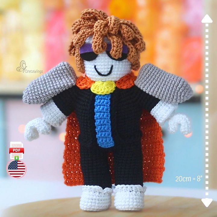 Crochet Gamer Avatar - Roblox Amigurumi Pattern (digital download) product image (1)