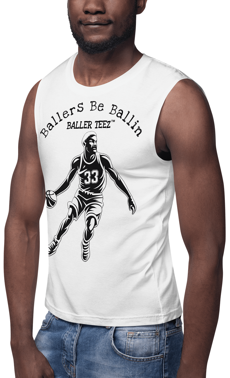 Baller Teez White Muscle Shirt product image (4)